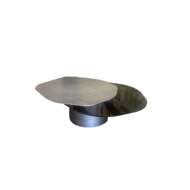 Modern Irregular Kaylee Coffee Table in Matte Silver For Sale - Image 4 of 8