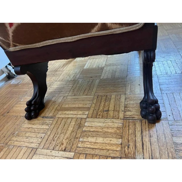 Mid 19th Century Antique Empire Style Mahogany Carved Clawfoot Armchair For Sale - Image 11 of 11