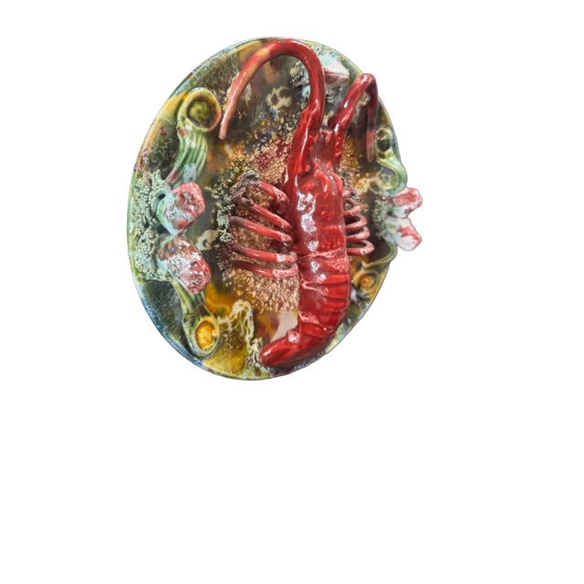 Antique Majolica Palissy Lobster Plate For Sale - Image 4 of 6