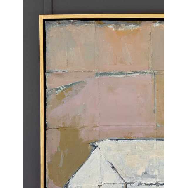 Modern Claiborne Riley “House #4” Acrylic and Collage on Canvas For Sale - Image 3 of 9