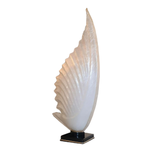 1960s Mid Century Modern Shell Lamp Stamped Rougier