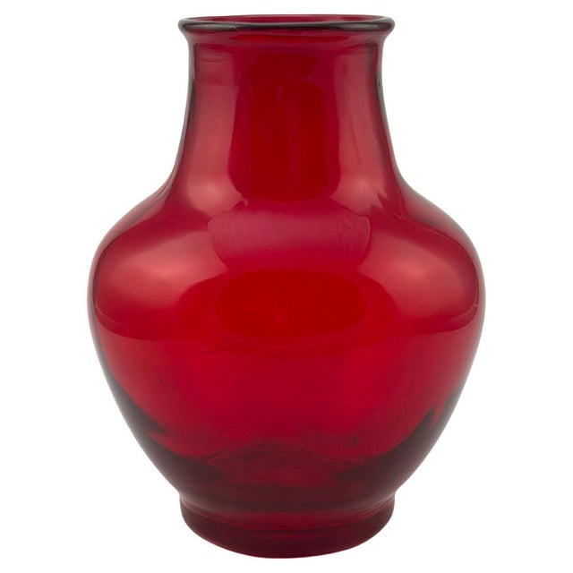 Mid-Century Modern Red Glass Vase in Wave Pattern from Whitefriars, 1950s For Sale - Image 10 of 10