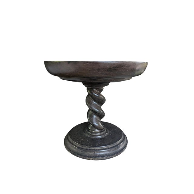 Farmhouse Barley Twist Decorative Pedestal Bowl For Sale - Image 3 of 14