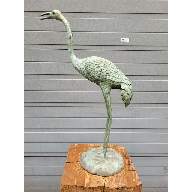 Antique Bronze Statue of a Crane For Sale - Image 3 of 8