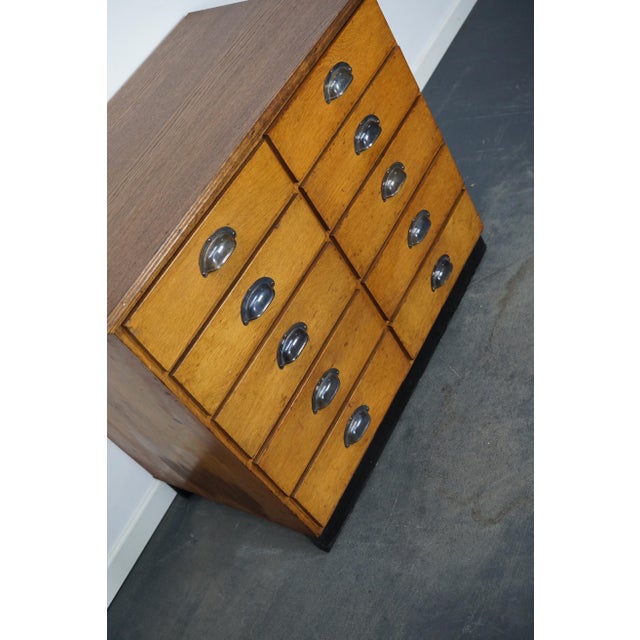 Wood Mid-20th Century German Oak / Pine Apothecary Cabinet or Bank of Drawers For Sale - Image 7 of 12