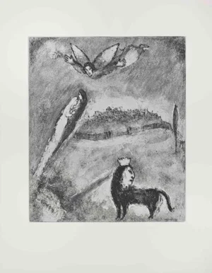 Marc Chagall, Salvation of Jerusalem, Etching, 1956