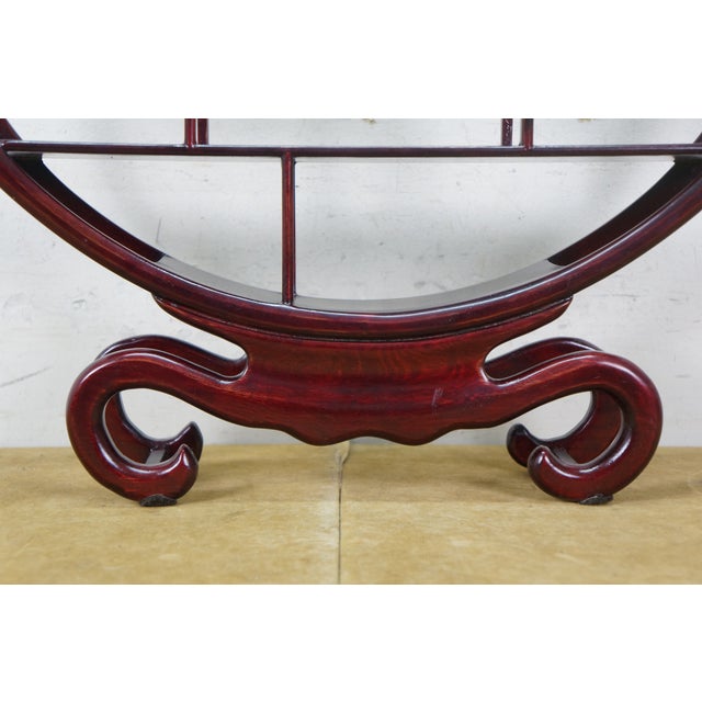 2 Chinese Chinoiserie Round Ming Style Tiered Display Stands Racks Shelf 19" For Sale - Image 10 of 13