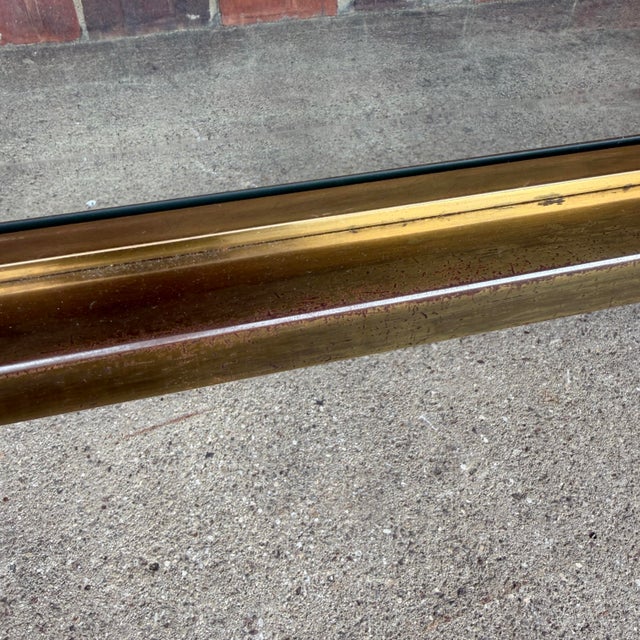 Hollywood Regency Mastercraft Greek Key Brass and Glass Coffee Table Rectangle For Sale - Image 3 of 7