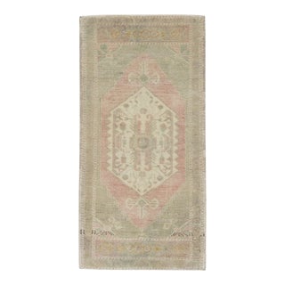 Oriental Hand Knotted Rug Turkish Mini Rug 1'9" x 3'6" For Sale