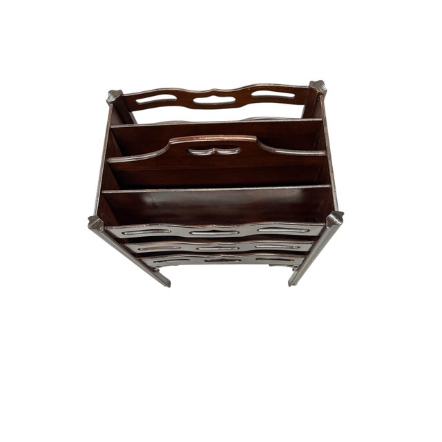 Mid 20th Century Mid Century Mahogany Tall Magazine Rack, Made by Butler For Sale - Image 5 of 6