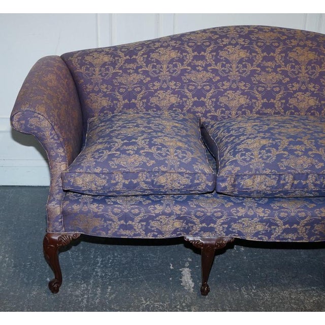 Antique English Country House Chippendale Camel Back 3-Seater Sofa For Sale - Image 3 of 18