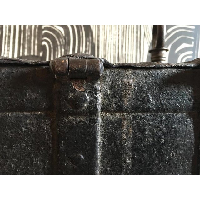Black Early 17th Century Medieval Handcrafted Black Iron Coffer or Box, 1610 For Sale - Image 8 of 17