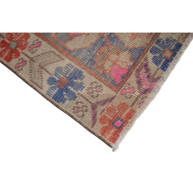 Distressed Low Pile Turkish Rug Vintage Area Rug - 4'3" X 7'10" For Sale - Image 10 of 15