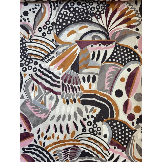 Abstract Imprimè Scaramuccia 002 Rossa by Brochier 6 1/2 Yards Fabric For Sale - Image 3 of 5