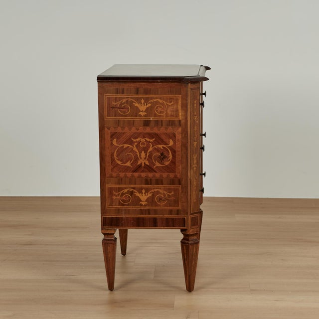 Antique Italian Neoclassical Inlaid Chest or Stand For Sale - Image 13 of 16