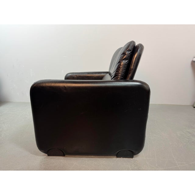 Black Leather Armchair by Titina Ammannati & Giampiero Vitelli for Brunati, Italy, 1970s For Sale - Image 6 of 11