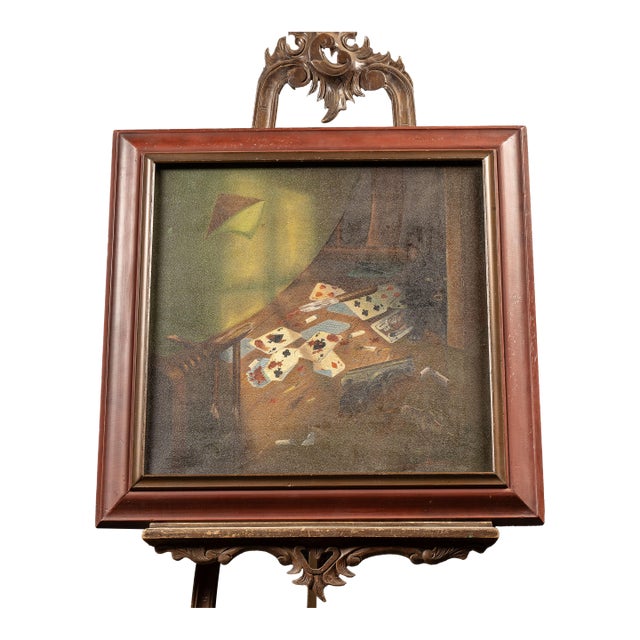 1940s "Aces of Spades" | Original Folk Oil Painting by Bob Rossie, Sr. For Sale