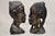 Black Vintage African Carved Ebony Wood Male and Female Bust Statue Sculptures- Set of 2 For Sale - Image 8 of 10
