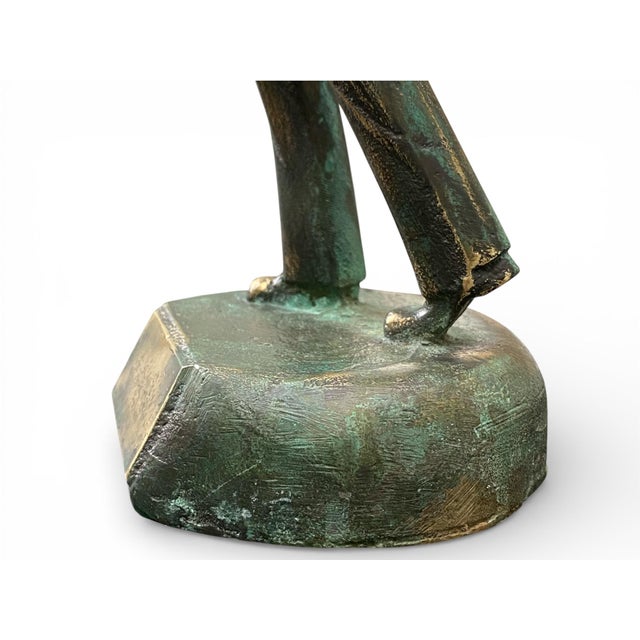 Mid-Century Bronze Industrial Worker Sculpture, 1960s For Sale - Image 12 of 14