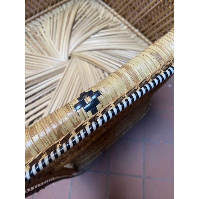 Vintage Coastal Wicker Chair For Sale - Image 4 of 9