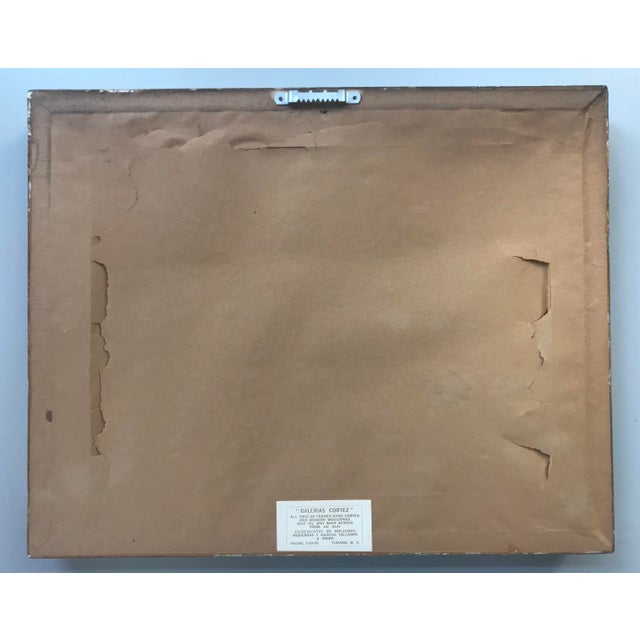 Vintage 1960s Original Watercolor Painting of Spanish Mexican Mission, Signed S. Ortiz, Framed For Sale - Image 10 of 10