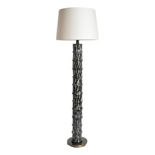 Inle Grey and Black Ceramic Floor Lamp Barracuda Edition For Sale