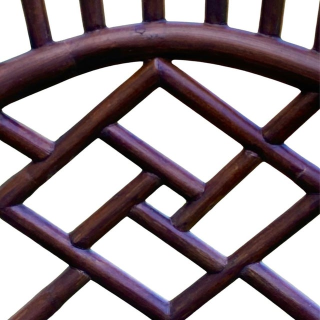 Vintage Tommy Bahama Chinese Chippendale Bamboo Side Chair, Reupholstered in Kravet “Wild Thing” For Sale In Savannah - Image 6 of 7