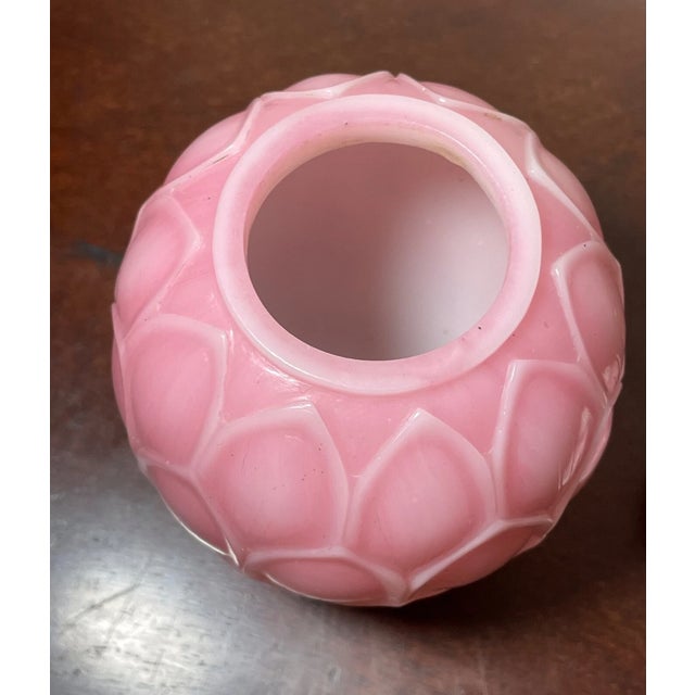 Rare Antique Chinese White Pink Peking Glass Lidded Lotus Glass Jar Bottle For Sale - Image 11 of 13