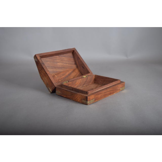 Brown Wooden Trinket Box, 1930s For Sale - Image 8 of 12