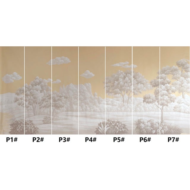 1: Commodity: Hand-painted Retro Warm Gold Wilderness Landscape Wall Mural 2: Handicrafts: 100% handmade and hand-painted....