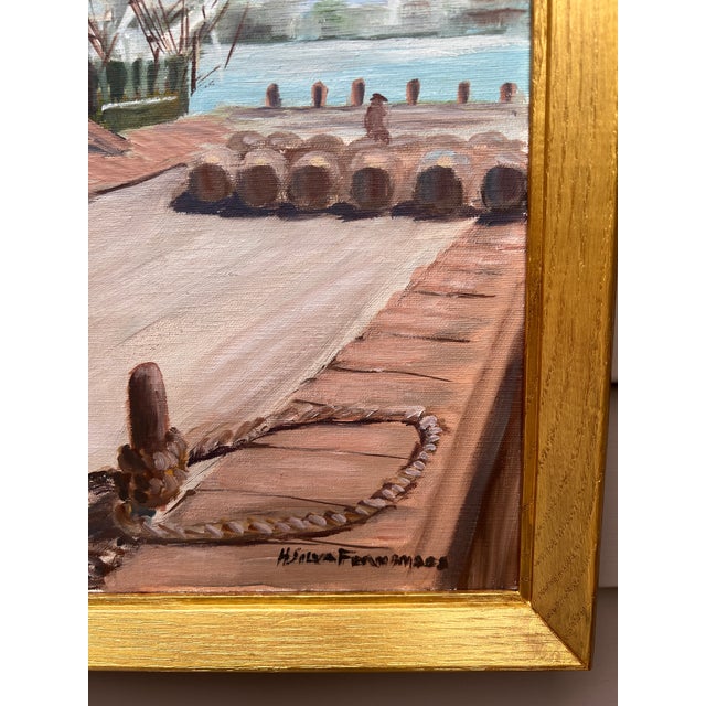 Late 20th Century Humberto Da Silva Fernandes Clipper Ship Oil Painting on Canvas For Sale In Jacksonville, FL - Image 6 of 10