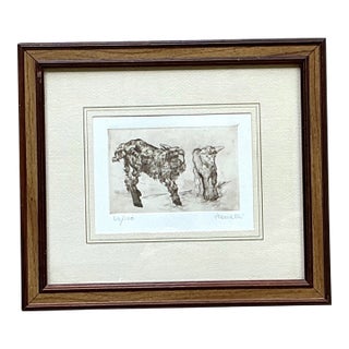 Framed Figurative Animal Etching For Sale
