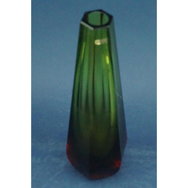1960s Vintage Green and Red Sommerso Glass Vase from WMF Ikora Krystall, German, 1960s For Sale - Image 5 of 18