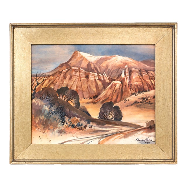 Mid 20th Century Dorothy Lawrey Vorhees Original Painting New Mexico Mountain Landscape Southwest For Sale