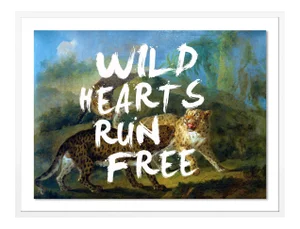 Wild Hearts Run Free by Lara Fowler in White Framed Paper, Medium Art Print