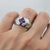 Square-Cut Amethyst Architectural Silver Cocktail Ring. Contemporary Amethyst and Silver Designer Ring. A bold statement...