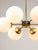 Takes 6x e27 light bulb (not included). A standard e26 american/canadian size also fits (tested). Works with 220v as well...