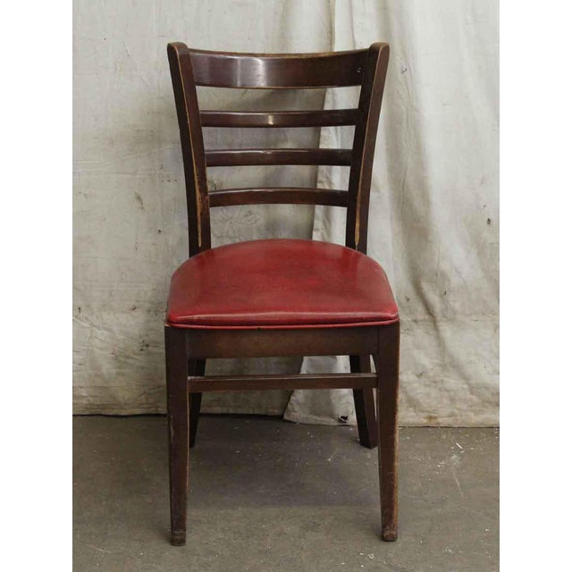 Dark Wood Red Seated Chair Chairish