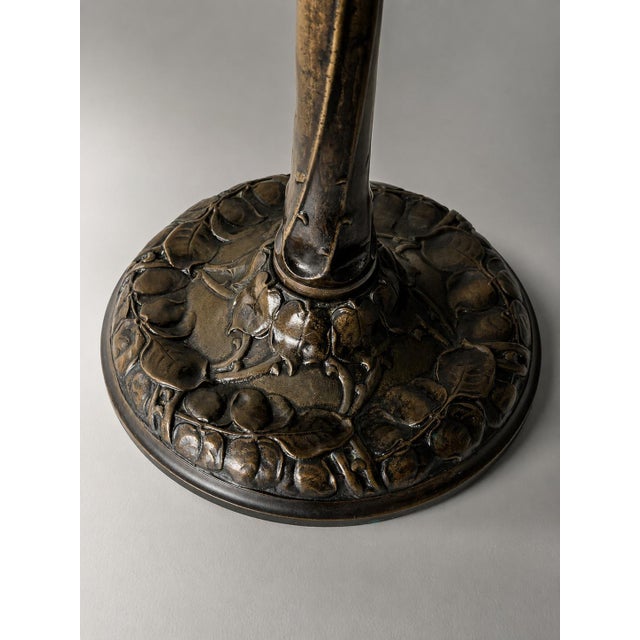 Model 3652 Table Lamp in Brass and Crocodile Glass by Alice Nordin for Arvid Böhlmarks, 1890s, in Very Good conditions....