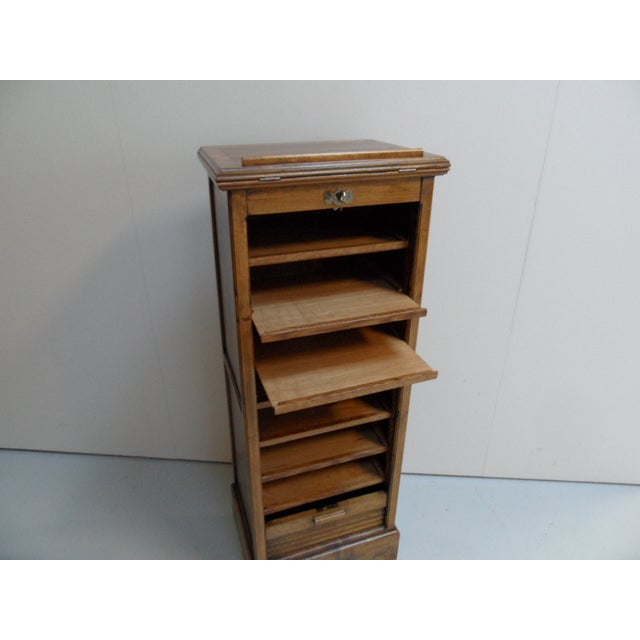 Filing Cabinet with Roller Shutter with Lectern, 1890s For Sale - Image 6 of 12