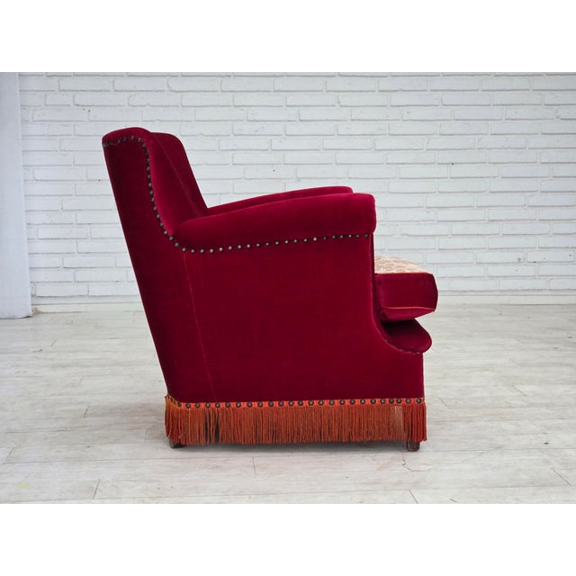 Vintage Danish Lounge Chair in Furniture Velour with Ash Wood Legs, 1970s For Sale - Image 12 of 18