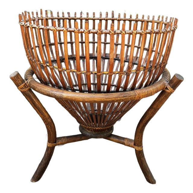 Late 20th Century Fish Trap Basket Table in the Style of Franco Albini For Sale