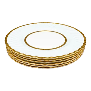 Late 20th Century Minton England H5200 Gold Encrusted Light Blue Embassy Dinner Plates- Set of 6