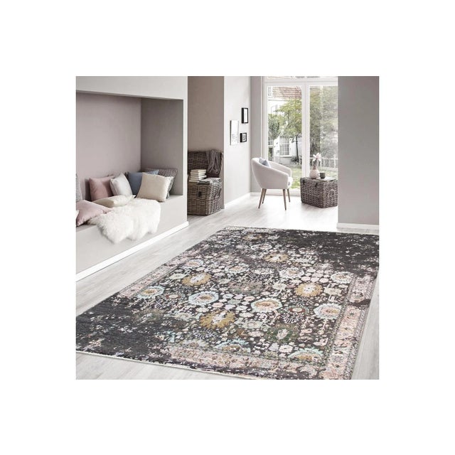 Textile Pasargad Home Transitiona Charcoal Area Rug- 9' 0" X 12' 0" For Sale - Image 7 of 7