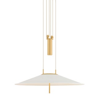 Hudson Valley Lighting Emmons 30 in. 1 Light Pendant in Aged Brass and Soft White Finish For Sale