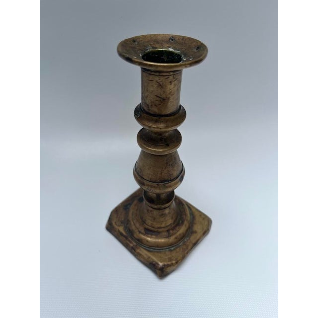 Late 19th Century Antique Brass Candlestick For Sale - Image 5 of 9