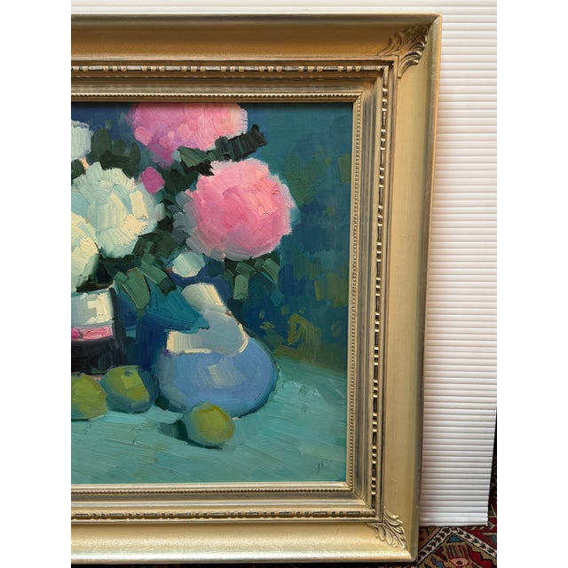 Elio Camacho Floral Bouquet Still Life Oil Painting, Signed For Sale - Image 4 of 12