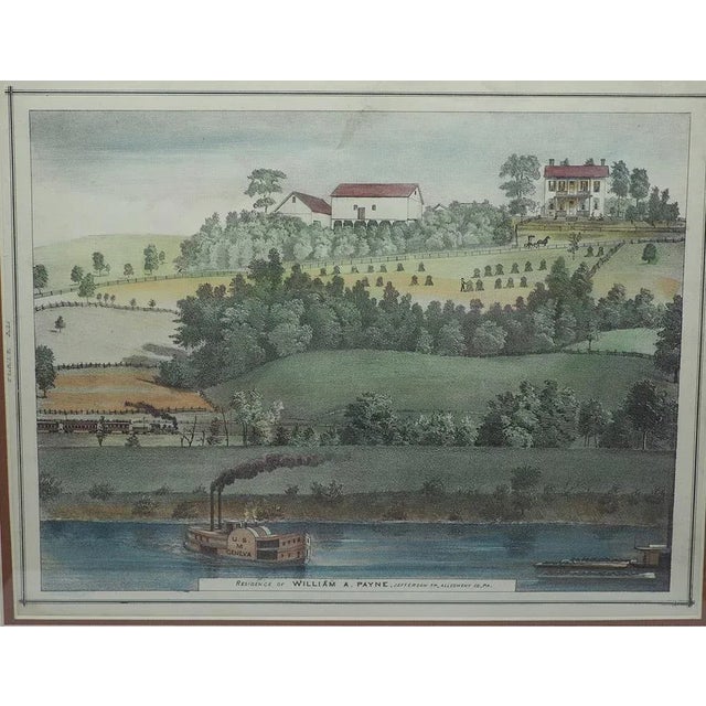 Early 20th Century Aquatint Lithograph William Payne Homestead Monongahela River Near Pittsburgh For Sale - Image 5 of 6