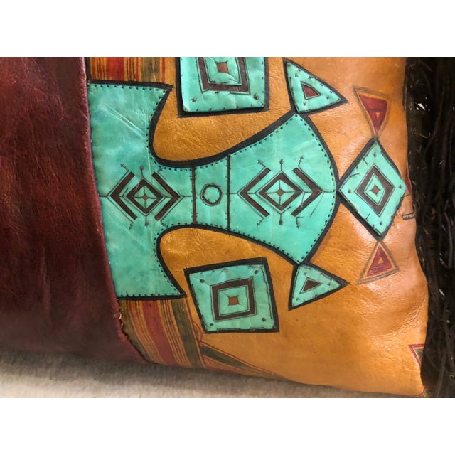 Vintage Tuareg Leather Tent Cushion, 1960s For Sale - Image 3 of 14