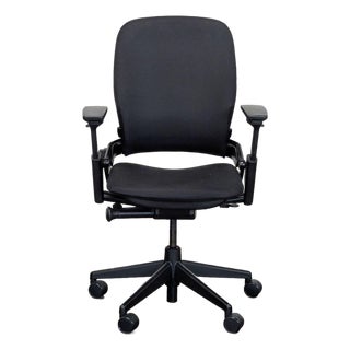 Steelcase Leap Black Ergonomic Office Chair With Adjustable Arms For Sale